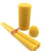 Pure Beeswax Honeycomb Pillar Candle - Image 2